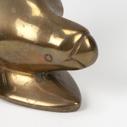 Brass vintage sculpture of a parrot