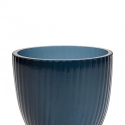 Blauw glazen vintage Scandinavische vaas