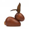 Teak vintage miniature rabbit figurine