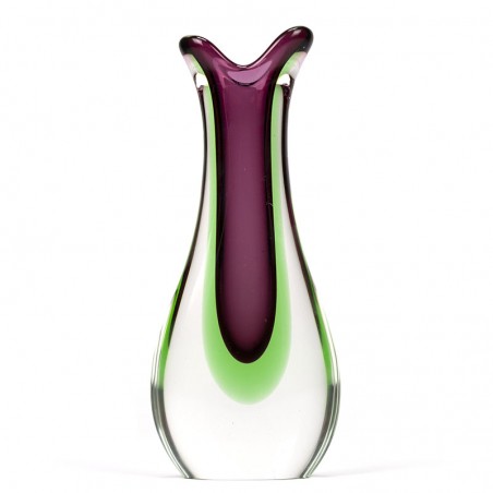 Italian vintage glass Sommerso vase from Murano