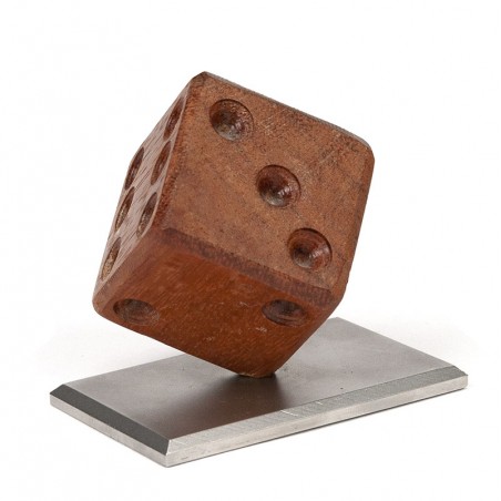 Vintage dice in teak as an object/figurine