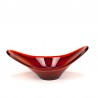 Red glass vintage bowl with Sommerso technique