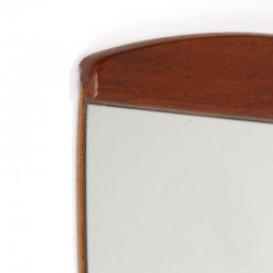 Vintage mirror oval with teak from the sixties