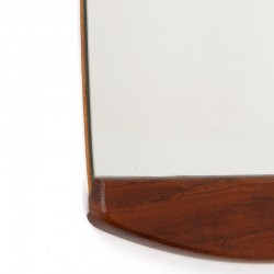 Vintage mirror oval with teak from the sixties