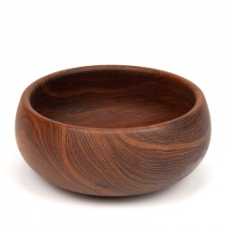 Rond model Deense vintage saladeschaal in teak