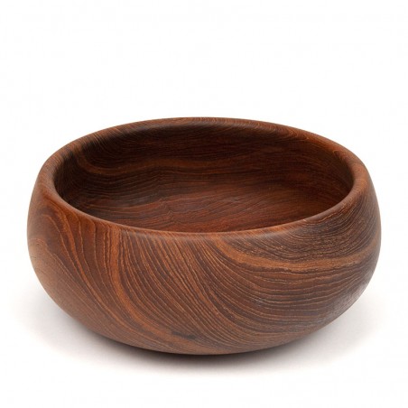 Round model Danish vintage salad bowl in teak