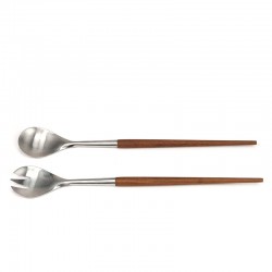 Vintage Danish salad cutlery in teak and stainless steel