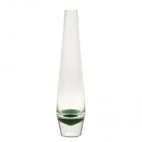 Small glass vintage Holmegaard vase with green detail