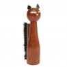 Teak Danish vintage clothing brush as a cat