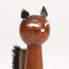 Teak Danish vintage clothing brush as a cat