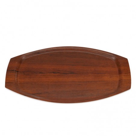 Oval large model vintage tray in teak