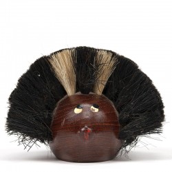 Vintage hedgehog figurine as a brush Scandinavian design