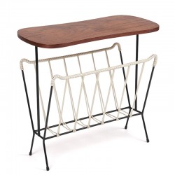 Vintage magazine rack as a side table