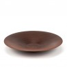 Dark round vintage serving bowl in teak