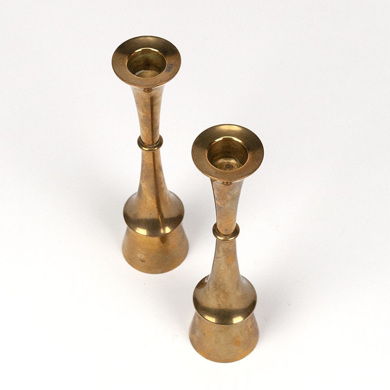 Dansk Classic Brass Candle Holders, Set of 2