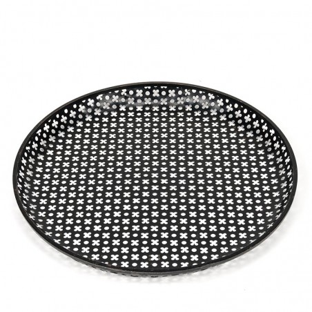 Perforated metal vintage bowl in the style of Mathieu Mategot