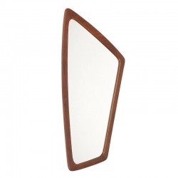 Organically designed vintage Danish mirror in teak