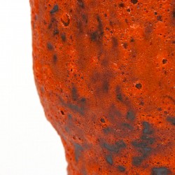 Large Fat Lava vintage vase in orange pottery