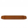 Elongated teak vintage small serving tray