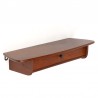 Teak vintage Danish wall shelf with drawer