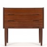 Teak Danish small vintage chest of drawers with 3 drawers