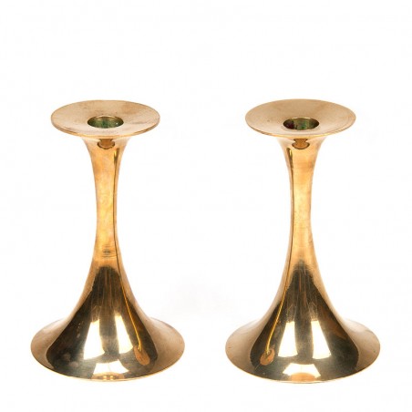 Brass vintage set of 2 candlesticks