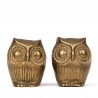 Set of 2 small vintage brass owls