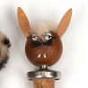 Danish set of 3 vintage bottle stoppers as a rabbit