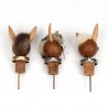 Danish set of 3 vintage bottle stoppers as a rabbit