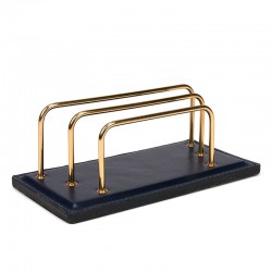 Vintage letter holder blue with brass