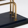 Vintage letter holder blue with brass