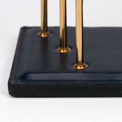 Vintage letter holder blue with brass