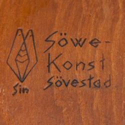 Swedish teak vintage bowl from Söwe Konst Sövestad