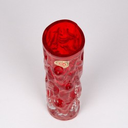 Red vintage glass vase design Kurt Wokan