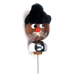 Scandinavian vintage bottle stopper as a man with a hat