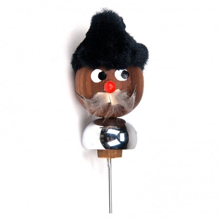 Scandinavian vintage bottle stopper as a man with a hat