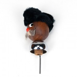 Scandinavian vintage bottle stopper as a man with a hat