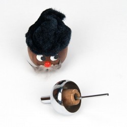 Scandinavian vintage bottle stopper as a man with a hat