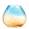 Scandinavian vintage glass vase in blue/orange