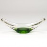 Vintage Scandinavian glass bowl with green base