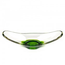 Vintage Scandinavian glass bowl with green base