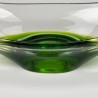 Vintage Scandinavian glass bowl with green base