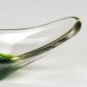 Vintage Scandinavian glass bowl with green base