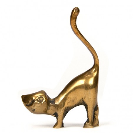 Small brass vintage figurine of a cat