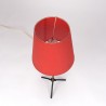 Three-legged Mid-Century vintage table lamp with red shade