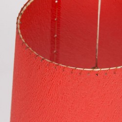 Three-legged Mid-Century vintage table lamp with red shade