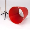 Three-legged Mid-Century vintage table lamp with red shade