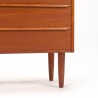 Narrow model vintage Danish chest of drawers with 4 drawers