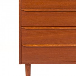 Narrow model vintage Danish chest of drawers with 4 drawers