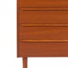 Narrow model vintage Danish chest of drawers with 4 drawers